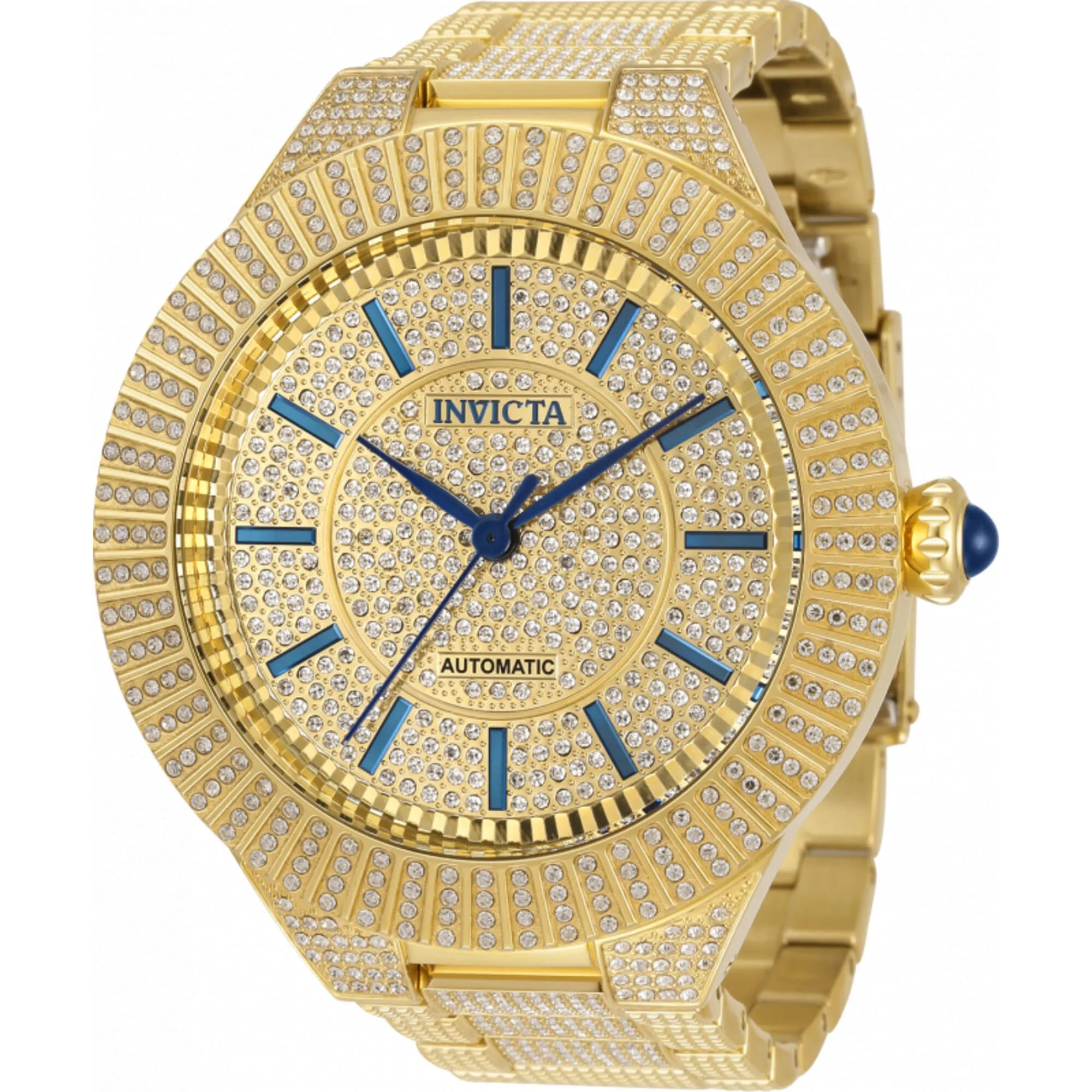 Invicta Men's Watch - Specialty Automatic Crystals Pave Gold Dial Bracelet | 34587 Invicta Men's Watches