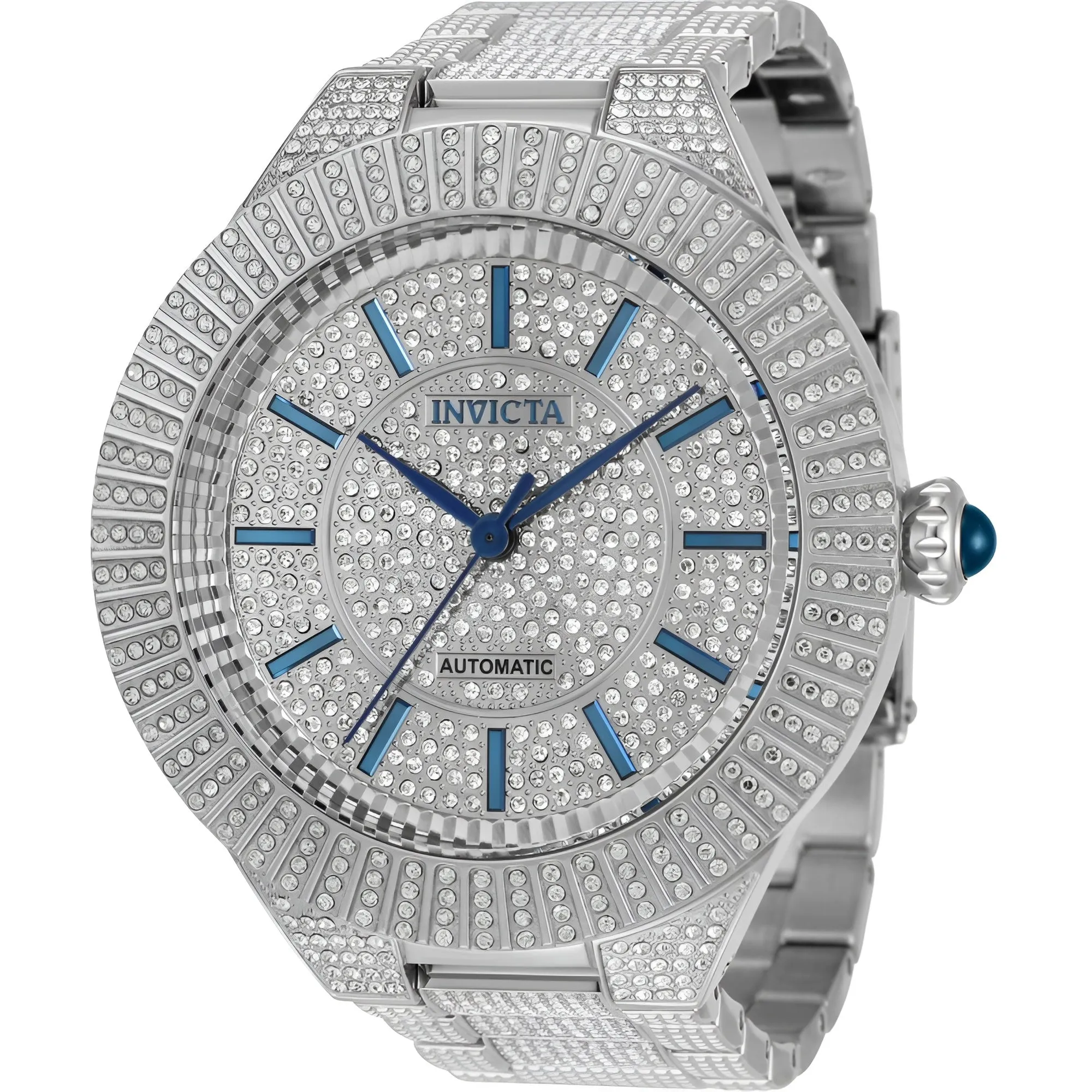 Invicta Men's Watch - Specialty Automatic Crystals Pave Silver Dial Bracelet | 34586 Invicta Men's Watches