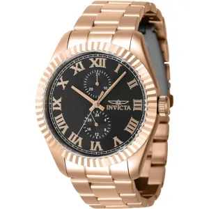 Invicta Men's Watch - Specialty Quartz Black Dial Rose Gold Steel Bracelet | 47432 Invicta Men's Watches