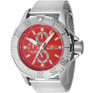 Invicta Men's Watch - Vintage Quartz Chronograph Red Dial Mesh Bracelet | 48013 Invicta Men's Watches