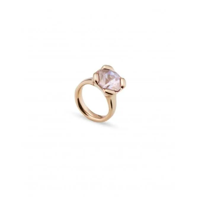 Ladies 18K Gold Plated Rock N´ Pink Faceted Crystal Ring ANI0789RSAORO Unode50 Jewelry And Accessories