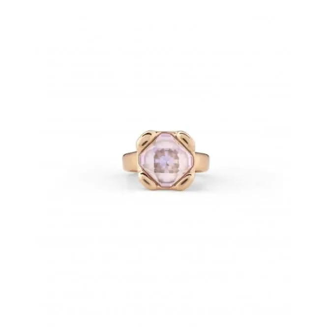 Ladies 18K Gold Plated Rock N´ Pink Faceted Crystal Ring ANI0789RSAORO Unode50 Jewelry And Accessories