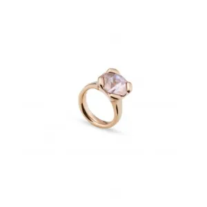 Ladies 18K Gold Plated Rock N´ Pink Faceted Crystal Ring ANI0789RSAORO Unode50 Jewelry And Accessories