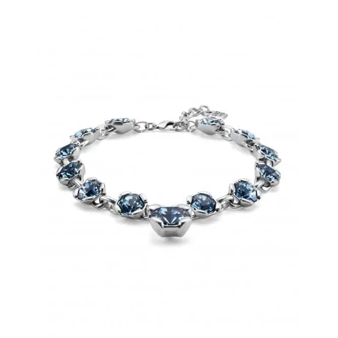 Ladies Charismatic Aura Blue Silver Faceted Crystal Necklace COL1865AZUMTL0U Unode50 Jewelry And Accessories