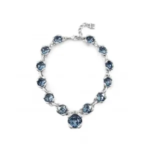 Ladies Charismatic Aura Blue Silver Faceted Crystal Necklace COL1865AZUMTL0U Unode50 Jewelry And Accessories