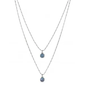 Ladies Charismatic Aura Blue Silver Faceted Crystal Necklace COL1866AZUMTL0U Unode50 Jewelry And Accessories