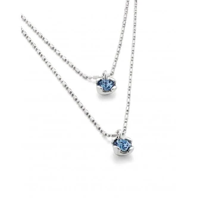 Ladies Charismatic Aura Blue Silver Faceted Crystal Necklace COL1866AZUMTL0U Unode50 Jewelry And Accessories