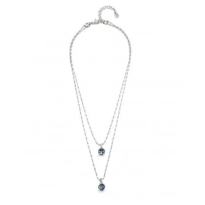 Ladies Charismatic Aura Blue Silver Faceted Crystal Necklace COL1866AZUMTL0U Unode50 Jewelry And Accessories