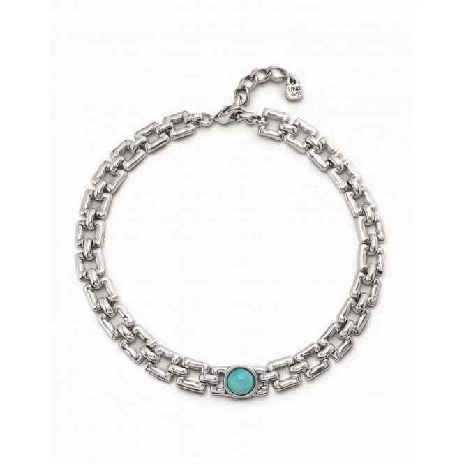 Linda Turquoise Metal Natural Stone Necklace Unode50 Jewelry And Accessories