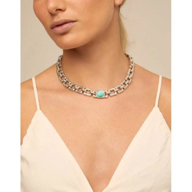 Linda Turquoise Metal Natural Stone Necklace Unode50 Jewelry And Accessories