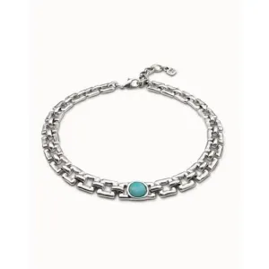 Linda Turquoise Metal Natural Stone Necklace Unode50 Jewelry And Accessories