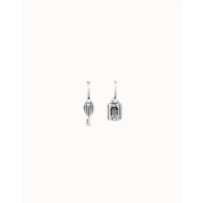 Magic Key Grey Metal Faceted Crystal Earrings Unode50 Jewelry And Accessories