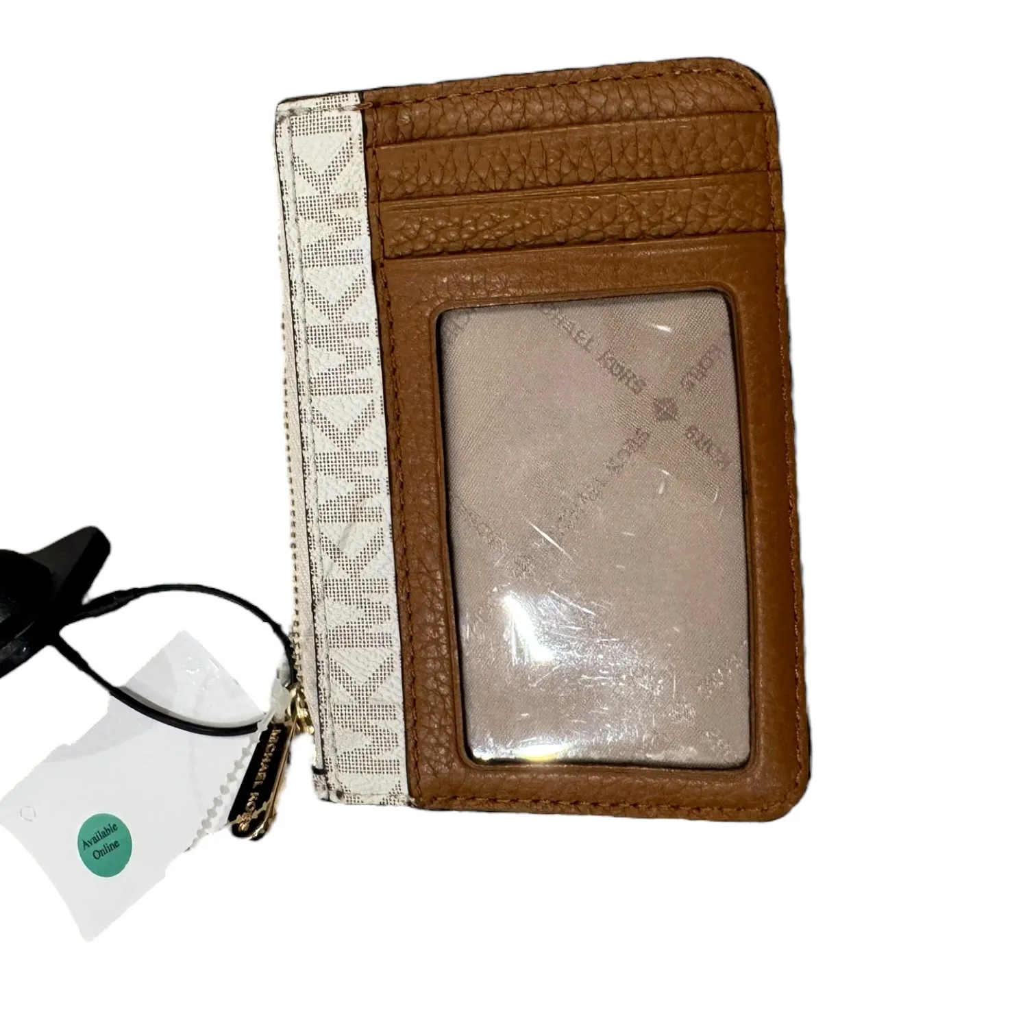 Michael Kors Bags Wallet Designer By Michael Kors In Brown & White, Size:Small
