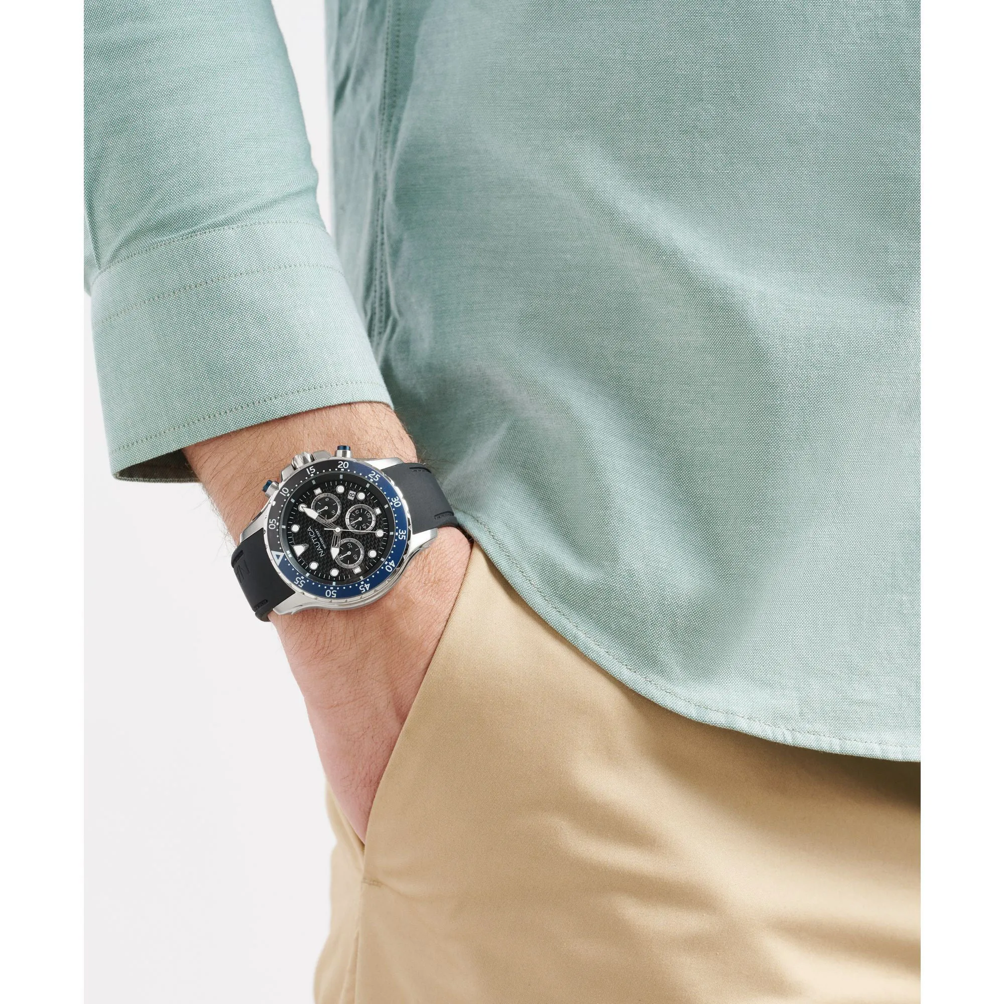 Nautica Mens Nst Chronograph Silicone Watch Nautica Clothing