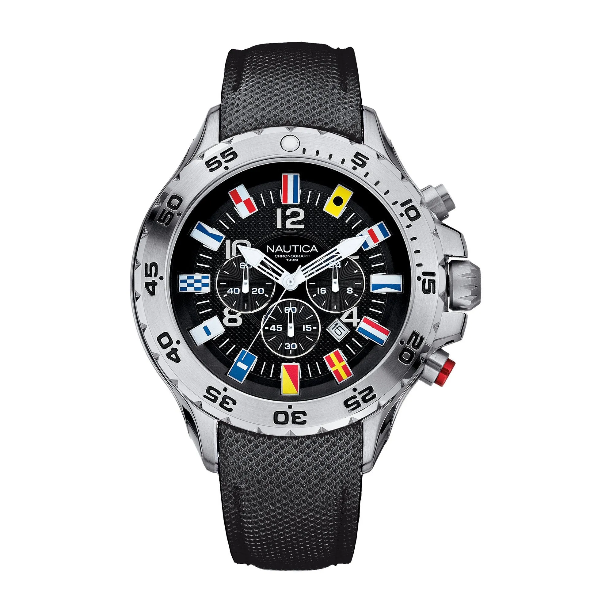 Nautica Men's Nst Flag Chronograph Watch - Black Multi Nautica