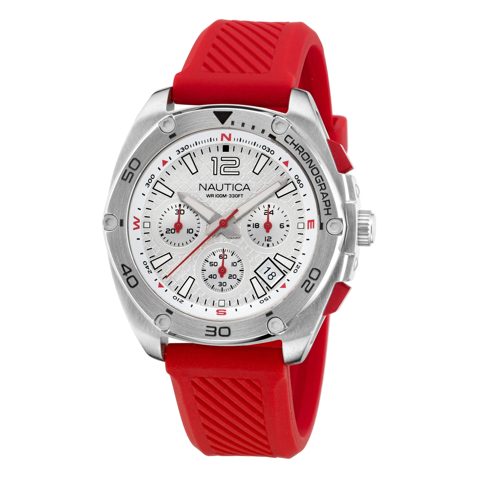 Nautica Men's Tin Can Bay Silicone Chronograph Watch Multi Nautica