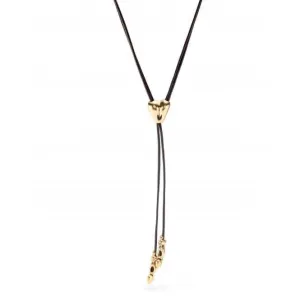 Pretty Love Leather Chain 18k Gold Plated Figures Heart Necklace COL1881MARORO0U Unode50 Jewelry And Accessories