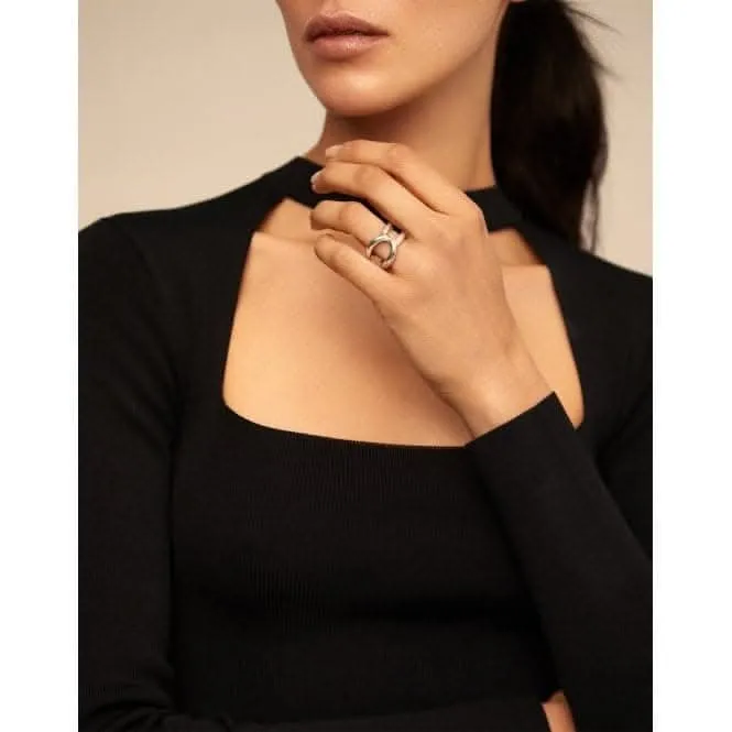 Shortcut Silver Metal Ring ANI0627MTL Unode50 Jewelry And Accessories