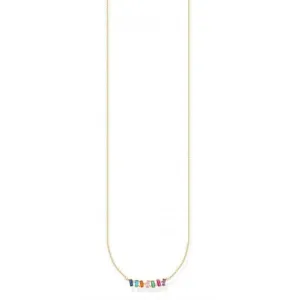 Silver Gold Plated Zirconia Multicoloured Necklace KE2095-488-7-L45V Thomas Sabo Necklaces