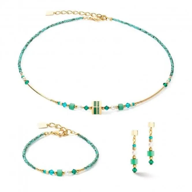 Square Stripes Green-Gold Bracelet 4355/30-0516 Coeur De Lion Jewellery