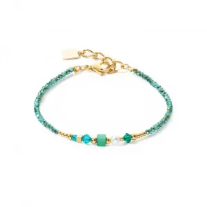 Square Stripes Green-Gold Bracelet 4355/30-0516 Coeur De Lion Jewellery