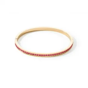 Stainless Steel Crystal Glass Pink Gold Bangle 0127/37-0416 Coeur De Lion Jewellery