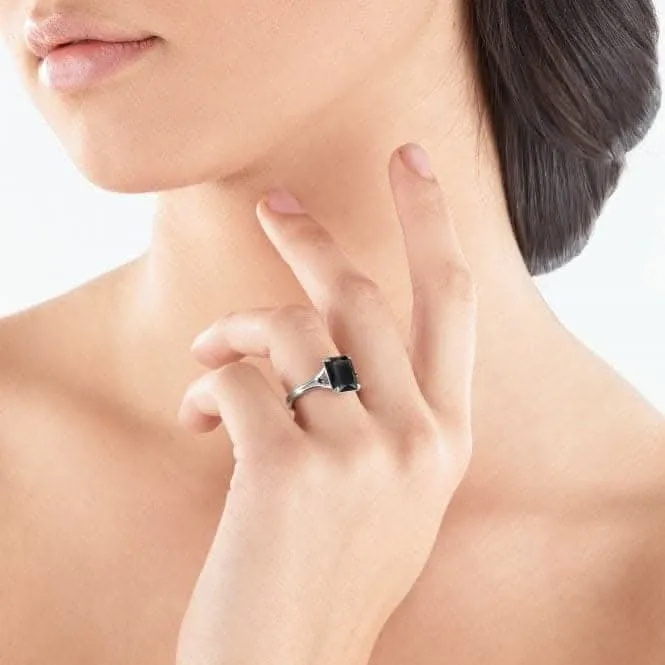 Sterling Silver Black Stone Ring TR2297-641-11 Thomas Sabo Rings