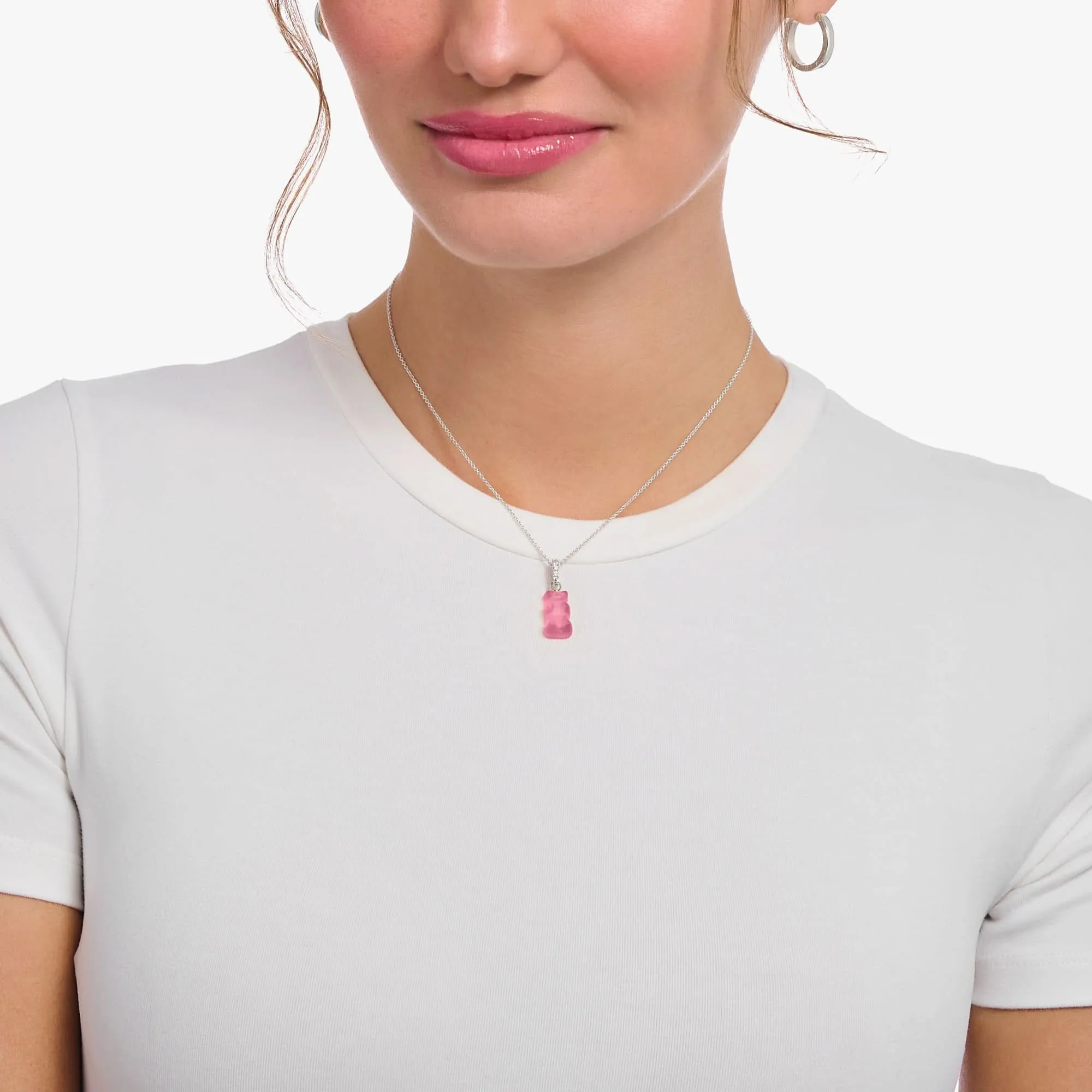 Sterling Silver HARIBO Zirconia Pink Goldbears Necklace KE2209-052-9 Thomas Sabo Necklaces