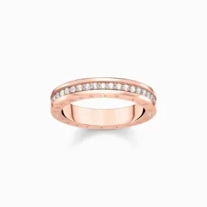Sterling Silver  Rose Gold Plated White Pavé Stones Ring TR2254-416-14 Thomas Sabo Rings