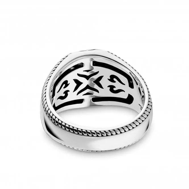 Sterling Silver Yellow Gold Coloured Statement Signet Mens Ring TR2293-849-39 Thomas Sabo Rings
