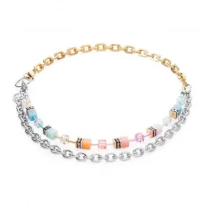 Swarovski Crystal Aqua Apricot Necklace 4713/10-2028 Coeur De Lion Jewellery