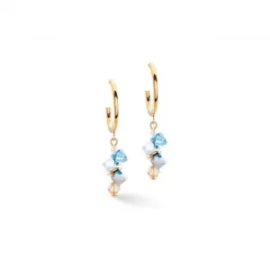Swarovski Crystal Aqua Earrings 4639/21-2000 Coeur De Lion Jewellery