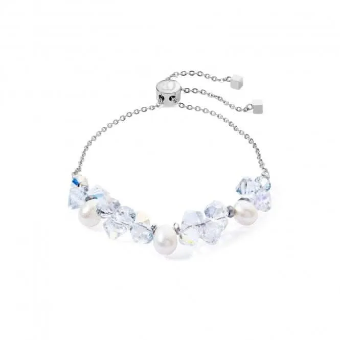 Swarovski Crystal Freshwater Pearl White Silver Bracelet 1124/30-1417 Coeur De Lion Jewellery