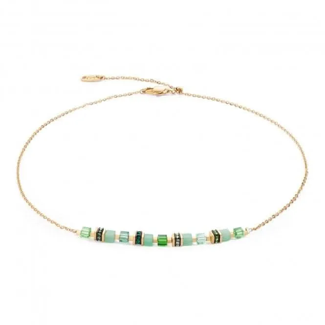 Swarovski Crystal Green Gold Necklace 5076/10-0516 Coeur De Lion Jewellery