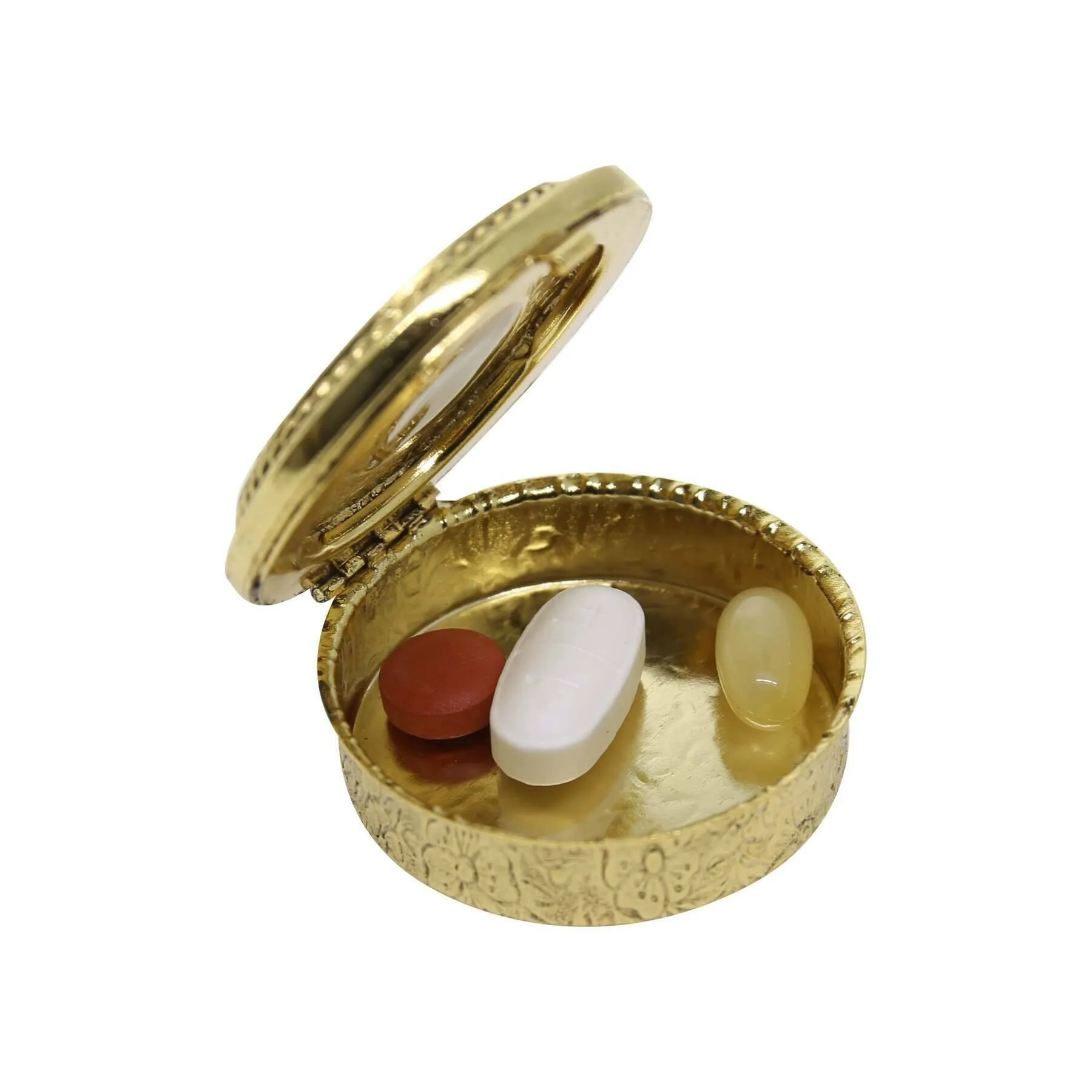 Symbols Of Faith Two Tone Cherub Pill Box 1928 Jewelry