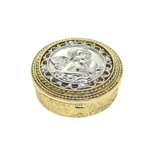Symbols Of Faith Two Tone Cherub Pill Box 1928 Jewelry