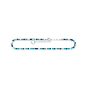 Thomas Sabo Jewellery Thomas Sabo Charm Club Sterling Silver Blue Stones Anklet