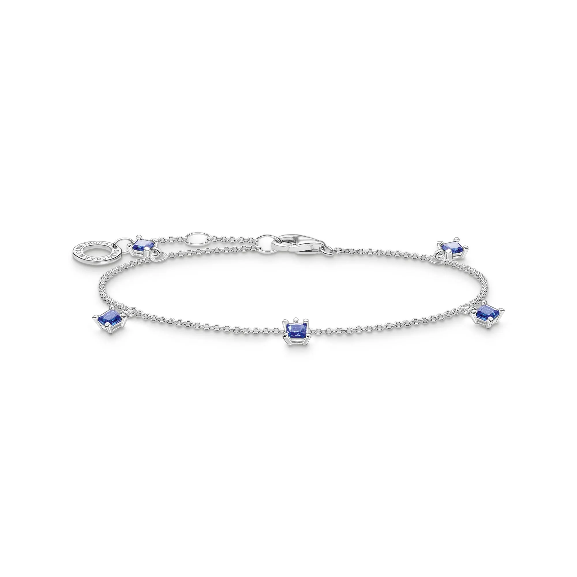 Thomas Sabo Jewellery Thomas Sabo Charm Club Sterling Silver Blue Stones Bracelet