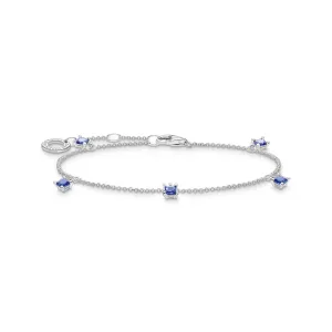 Thomas Sabo Jewellery Thomas Sabo Charm Club Sterling Silver Blue Stones Bracelet