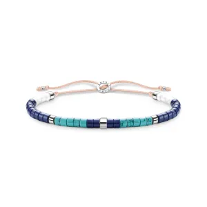 Thomas Sabo Jewellery Thomas Sabo Charm Club Sterling Silver Blue Stones Bracelet