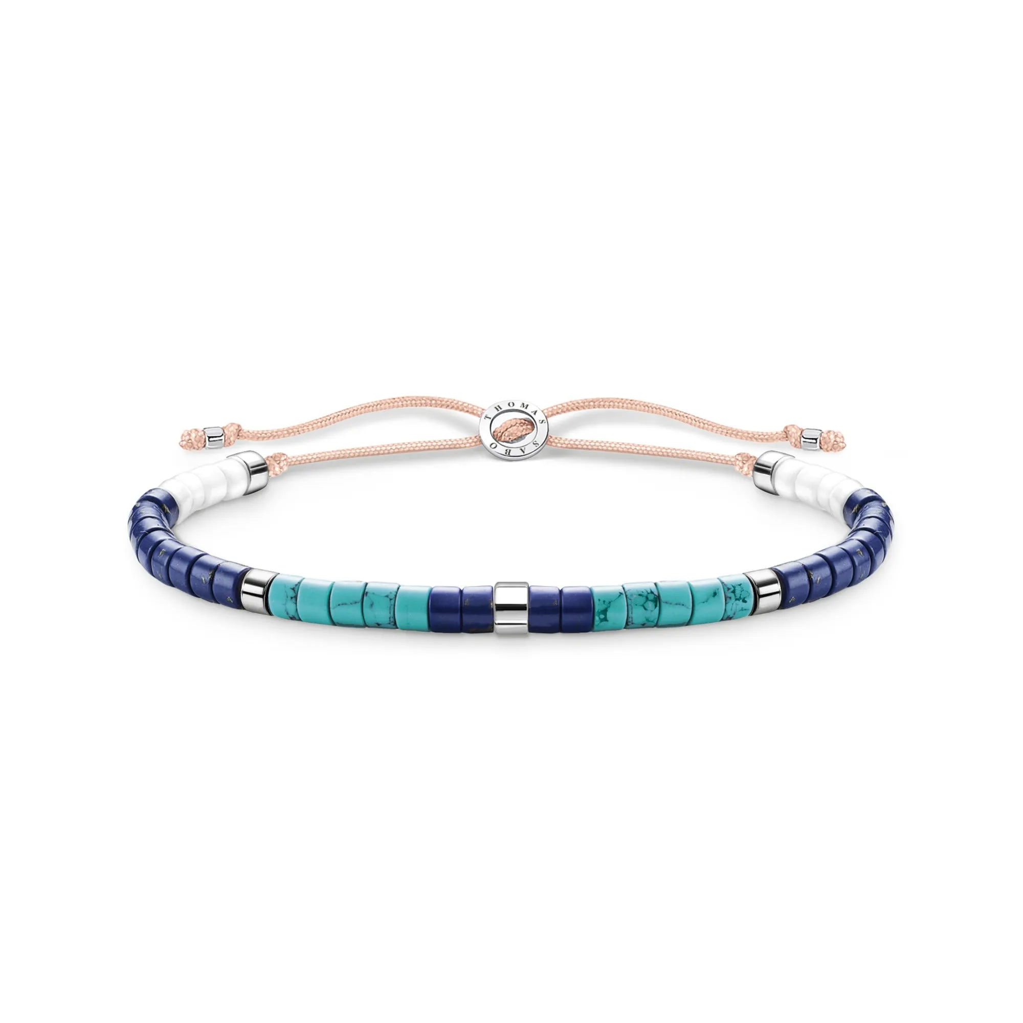 Thomas Sabo Jewellery Thomas Sabo Charm Club Sterling Silver Blue Stones Bracelet