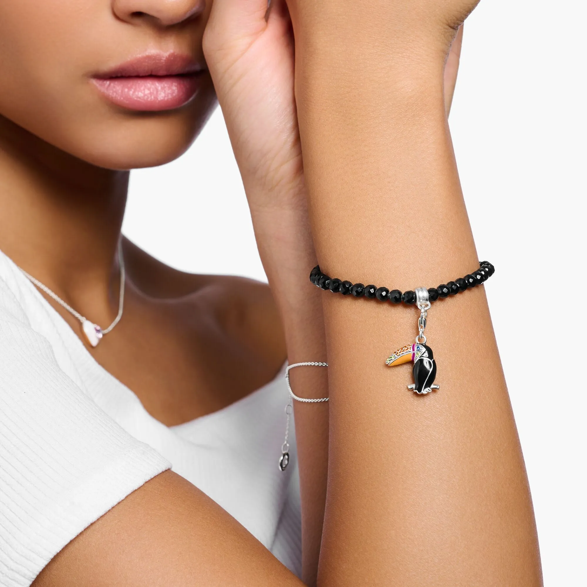 Thomas Sabo Jewellery Thomas Sabo Charm Club Sterling Silver Colourful Toucan Charm