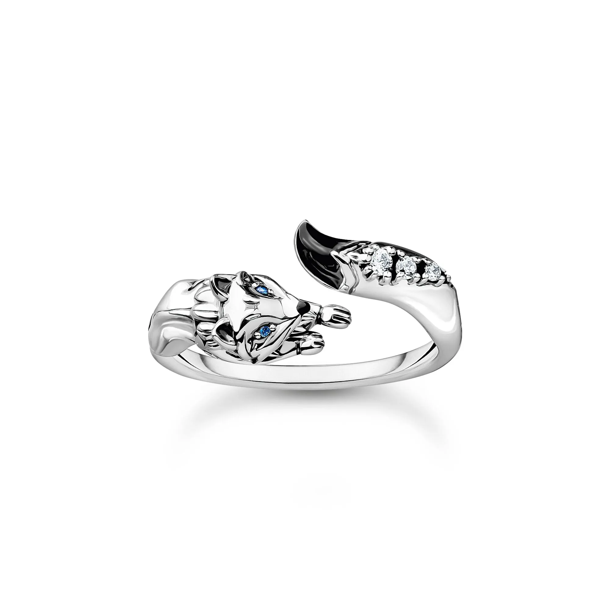 Thomas Sabo Jewellery Thomas Sabo Charm Club Sterling Silver Fox White Stones Ring