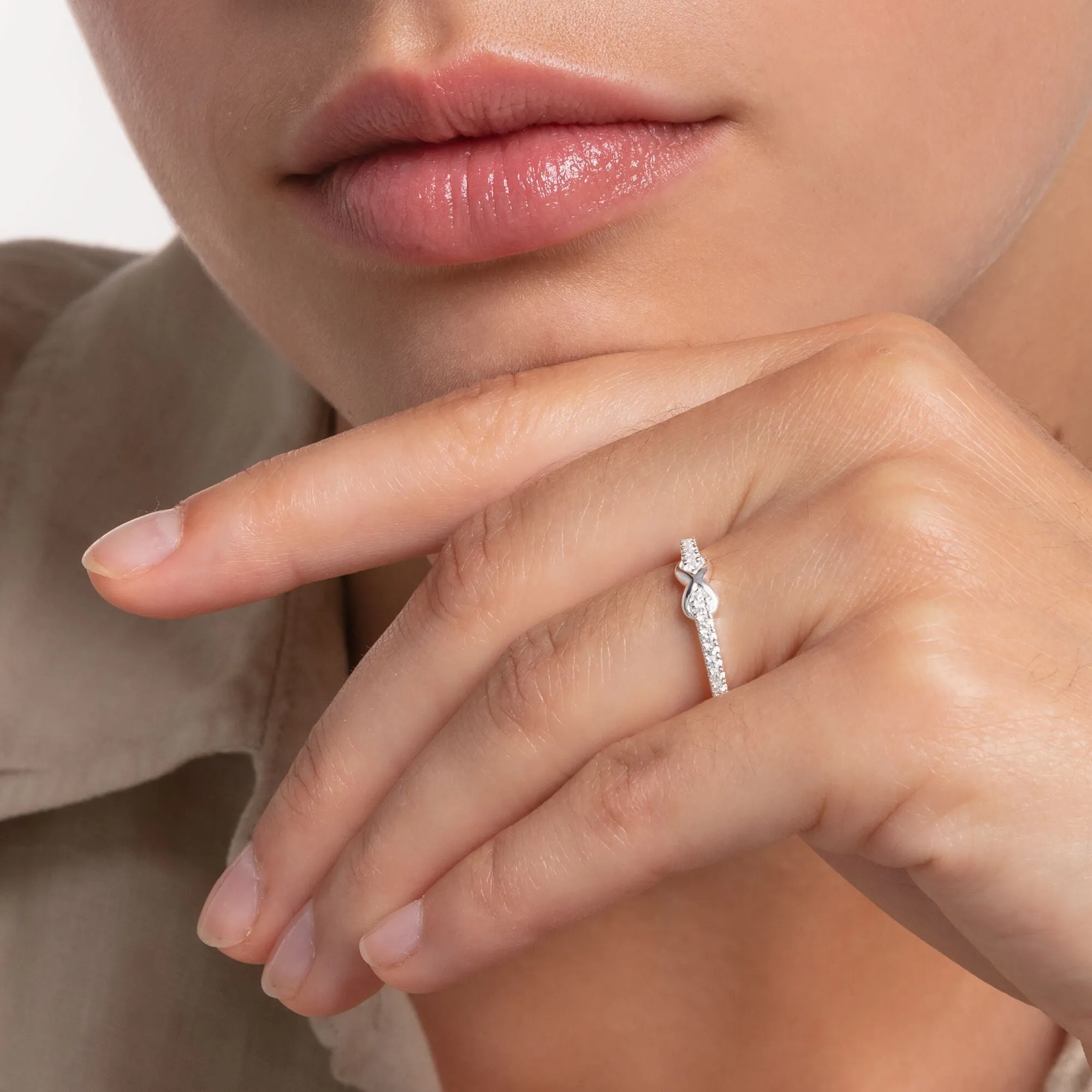 Thomas Sabo Jewellery Thomas Sabo Charm Club Sterling Silver White CZ Infinity Ring