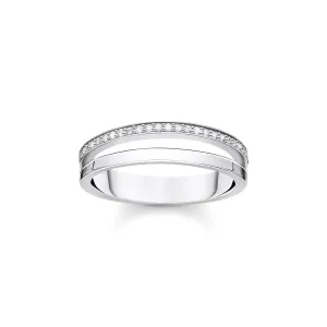 Thomas Sabo Jewellery Thomas Sabo Charm Club Sterling Silver White CZ Open Ring