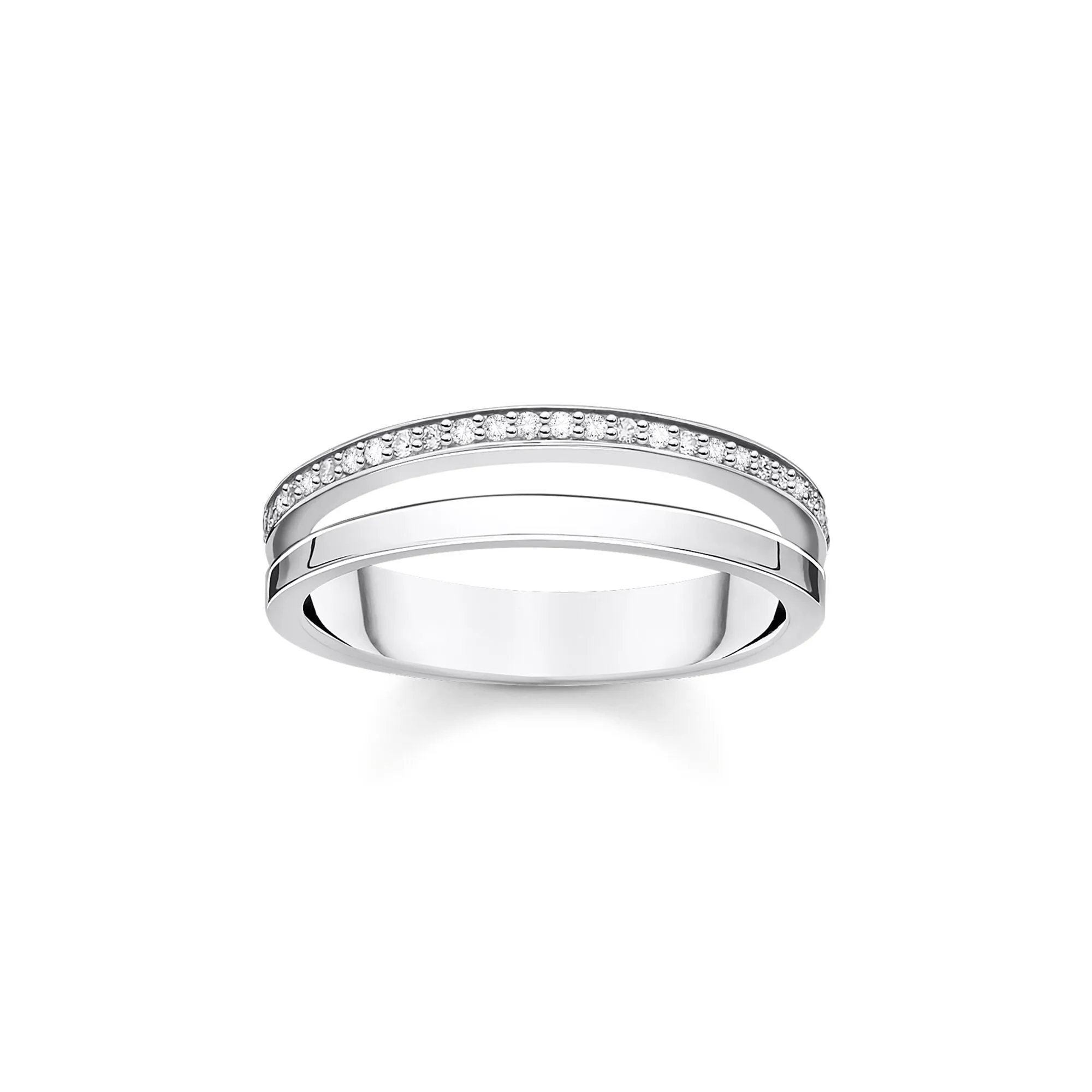 Thomas Sabo Jewellery Thomas Sabo Charm Club Sterling Silver White CZ Open Ring