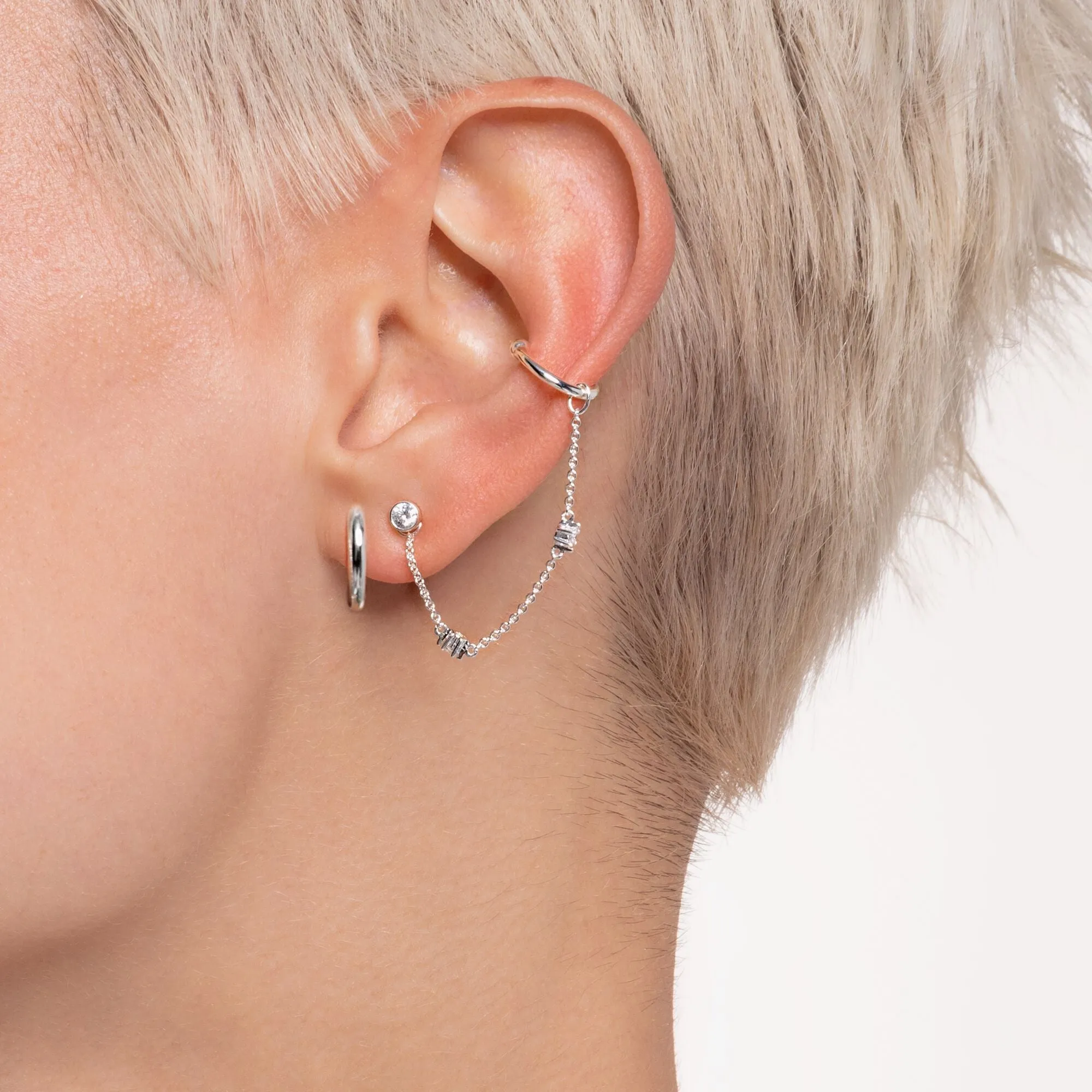 Thomas Sabo Jewellery Thomas Sabo Charm Club Sterling Silver White Stone Single Stud Earring