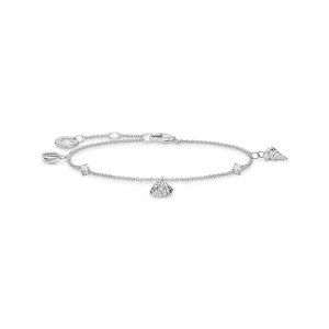 Thomas Sabo Jewellery Thomas Sabo Charm Club Sterling Silver White Stones Shells Bracelet