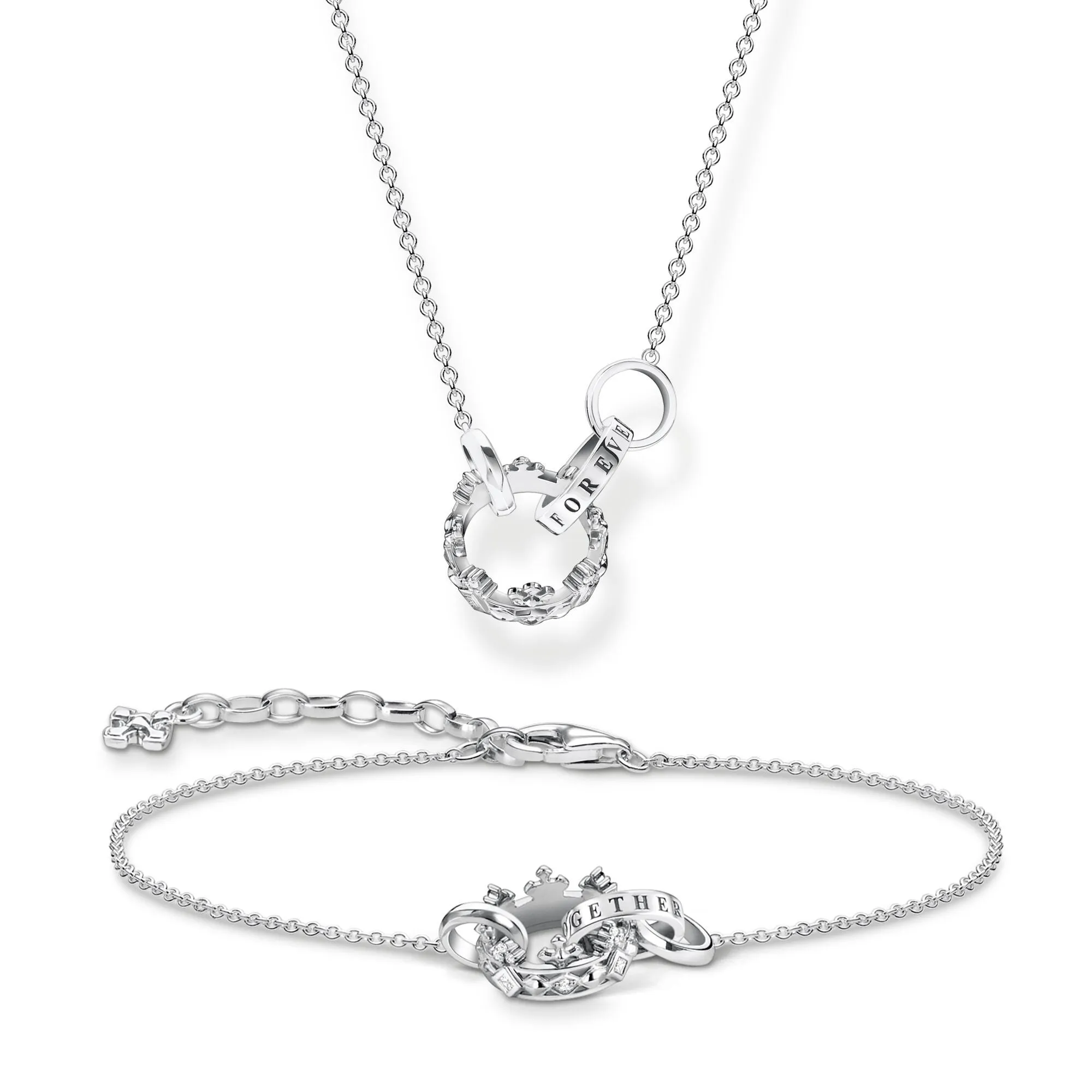 Thomas Sabo Jewellery Thomas Sabo Crown Sterling Silver Forever Together Necklace