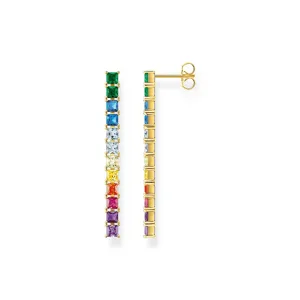 Thomas Sabo Jewellery Thomas Sabo Gold Plated Sterling Silver Colourful Stone Drop Earrings